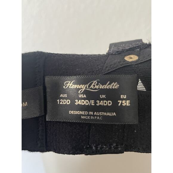 Honey Birdette Bra Indira Sheer Mesh Studded Lingerie Black FLAW - Picture 13 of 13